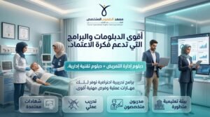 معهد تدريب معتمد في أبها 3 تصميم لمعهد الطموح المتخصص العالي للتدريب يبرز دبلوم إدارة التمريض ودبلوم التقنية الإدارية كبرامج معتمدة تؤهل لسوق العمل في أبها من خلال التدريب العملي والمدربين المتخصصين.